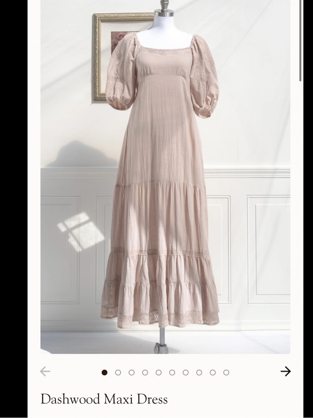 Dashwood Dusty Blush Maxi Dress with Puff Sleeves